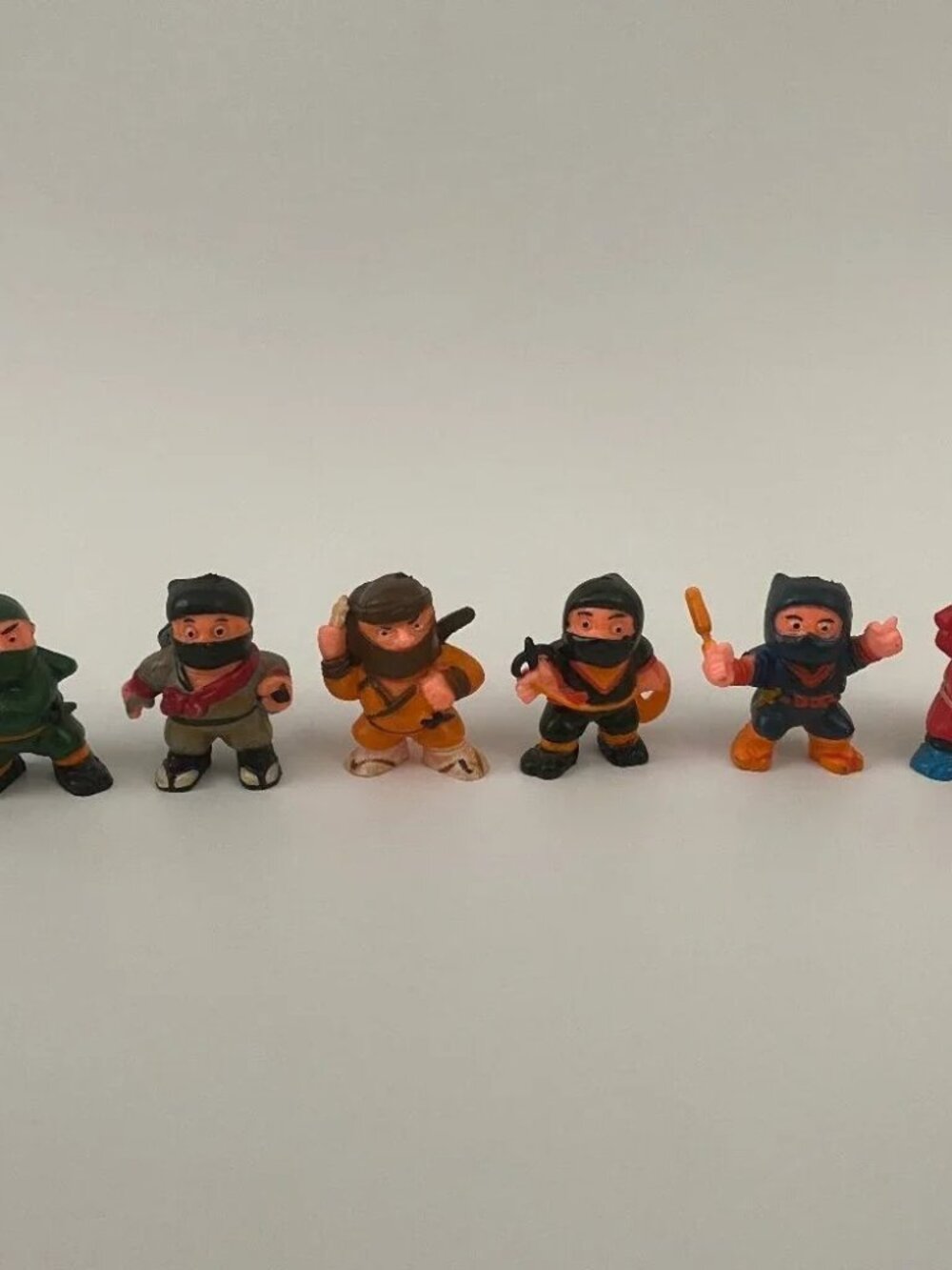Lot of 6 vintage 1980's SOMA Ninja's 1.5" PVC Action Figures.